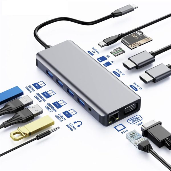 Astrotek USB-C Dock 12-in-1 multiport docking