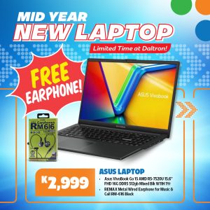 Asus VivoBook Go 15 AMD R5-7520U 15.6'' FHD 16G DDR5 512gb Mixed Blk W11H 1Yr