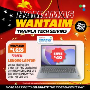 Lenovo IdeaPad Slim 3 with 15.6" FHD Display,Intel Core N100 4GB.128GB UFS SSD,W11H(82XB00HVUS)