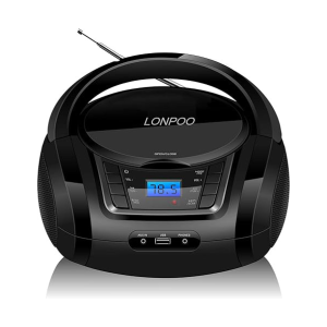 Lonpoo CD, MP3, FM Radio, Bluetooth USB Boombox LP-D03B