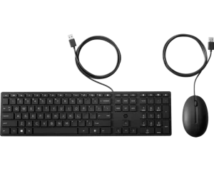 HP 9SR36AA, USB Wired Desktop 320, Keyboard+Mouse, Black, 1 Year Warranty